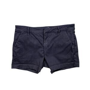 Meritage Shorts Womens 6 Navy Cotton Blend Flat Front Pockets Zip Fly Chino